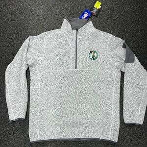 $125 NBA Boston Celtic XL Sweater 1/4 Zipped Signature Badge Embroidered